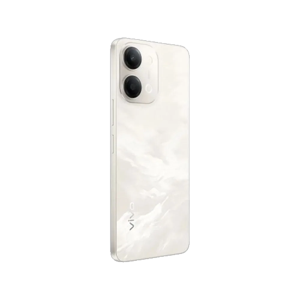 Vivo Y11d altın akıllı telefon, çift arka kameralı şık tasarımıyla arka ve yan açıdan görünüm